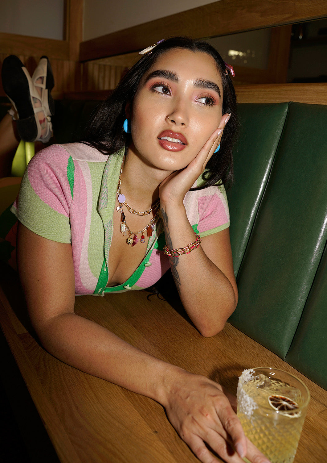 Gold Filled Enamel Chain Bracelet