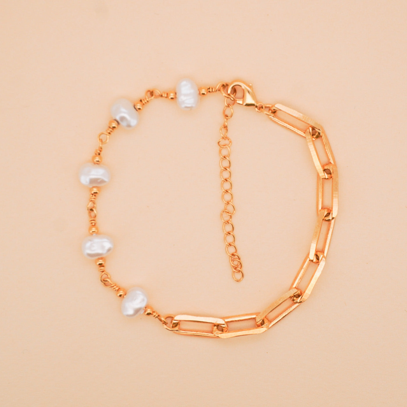 Pearl Paper-Clip Bracelet