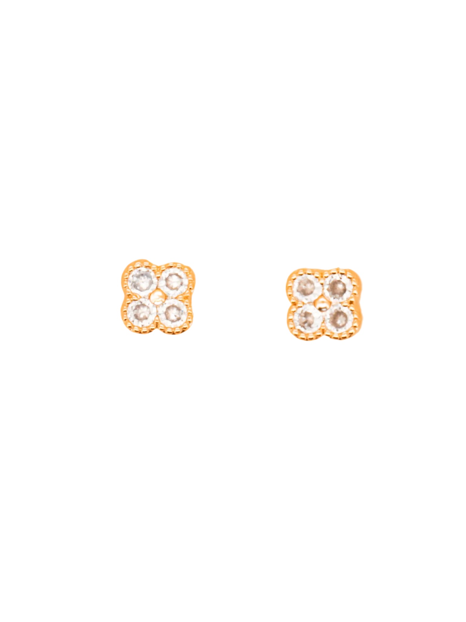 Sparkly Clover Stud Earrings