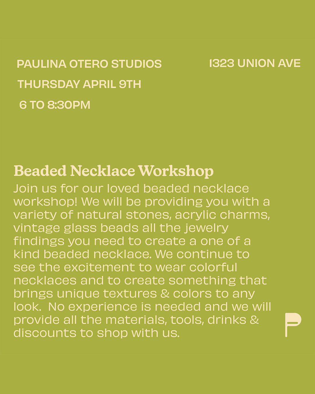 Beaded Necklace Workshop 04/09