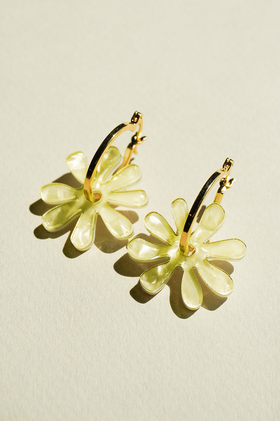 Flower Hoop Earrings in Limoncello