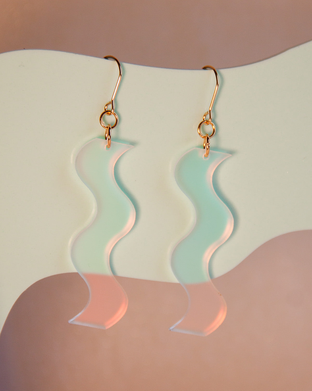 Squiggle Earrings in Matte Iridescent