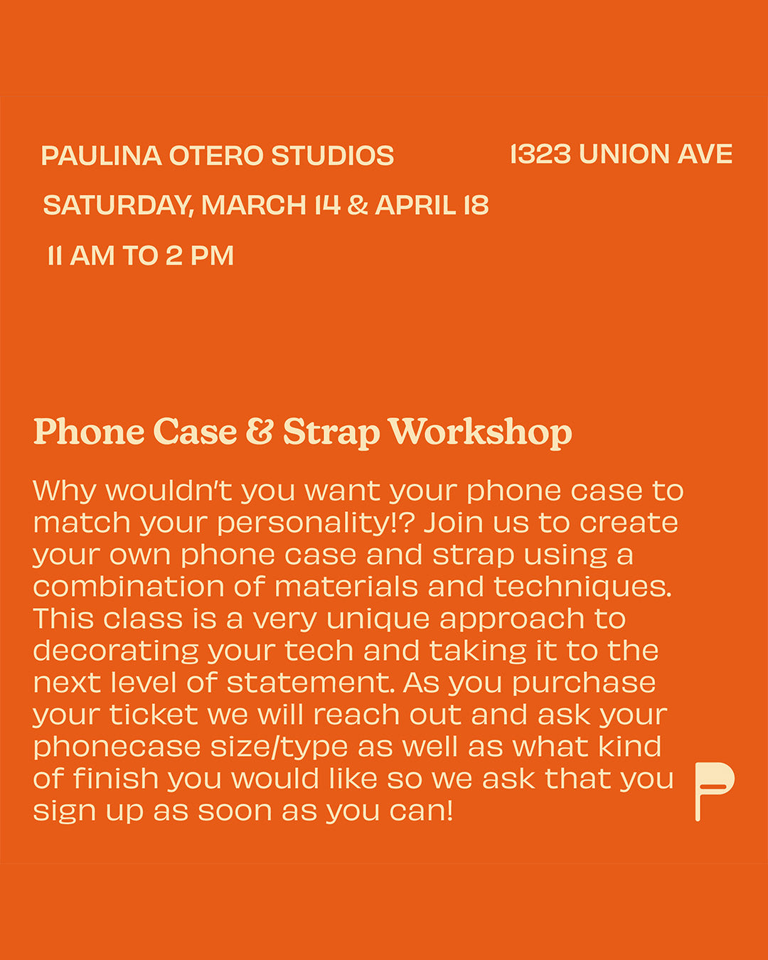 Phone Case & Strap Workshop (multiple dates available)