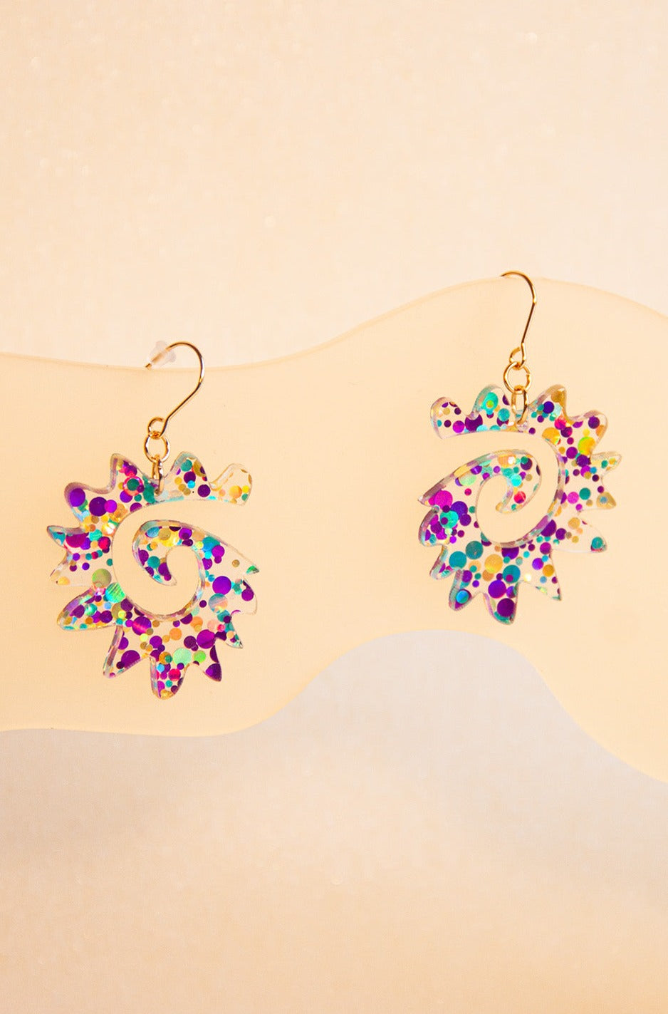Caracol earrings in Polka Dot Glitter