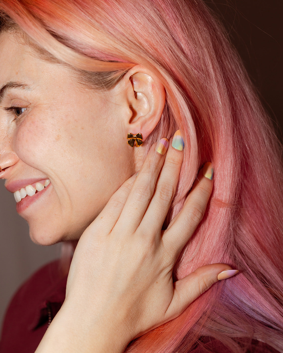 Ribbon Bow Stud Earrings