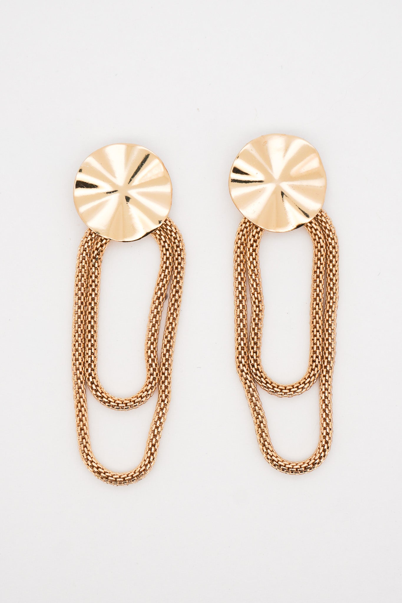 Circle Ribbon Chain Earrings