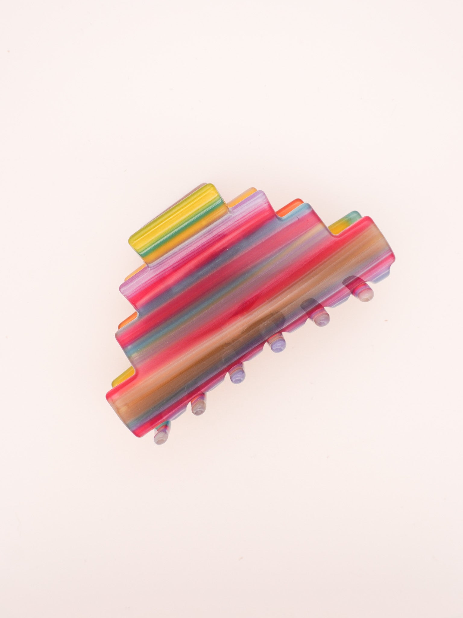 Pyramid Hair-Claw in Sunset Stripes