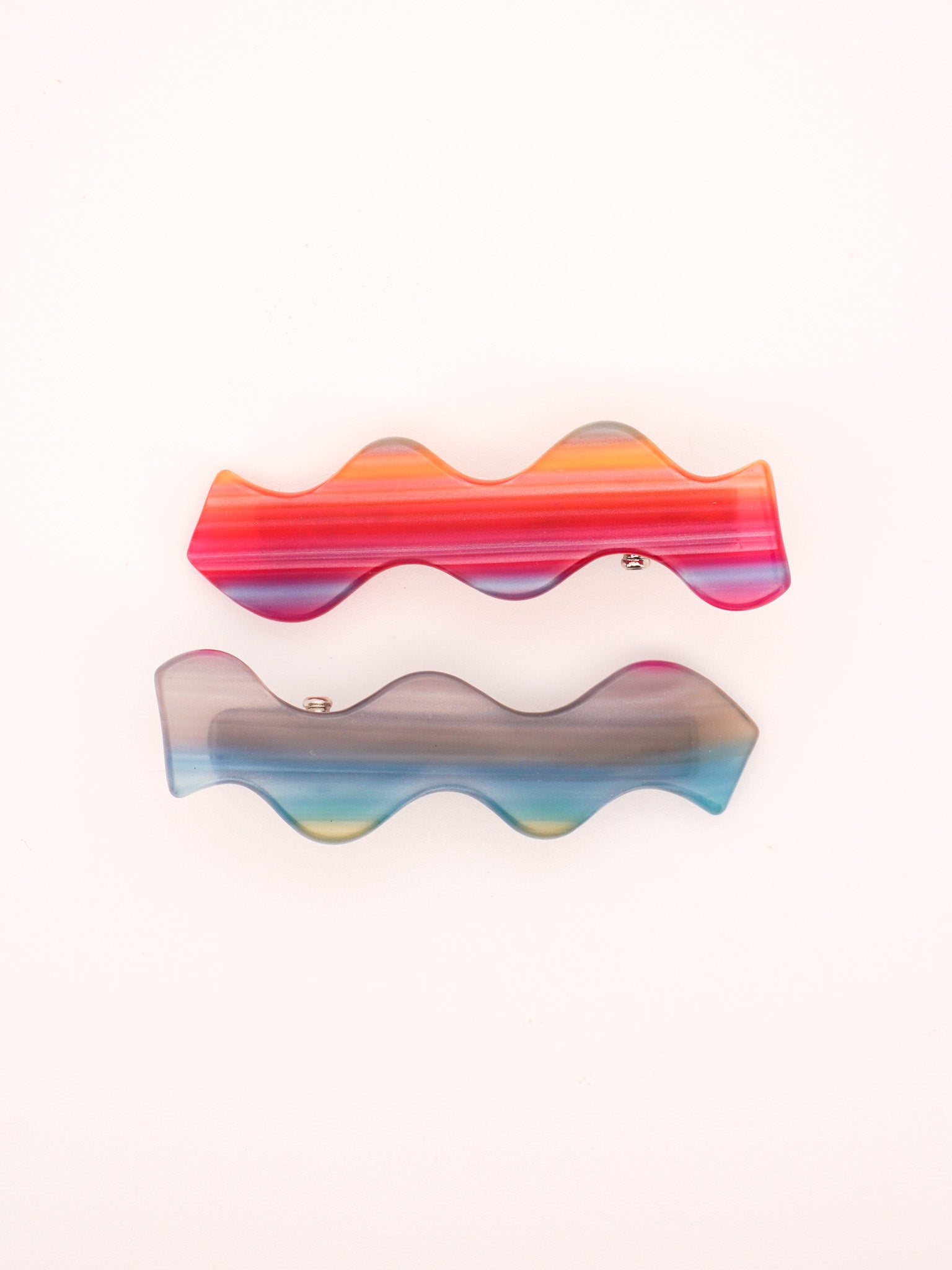 Squiggle Clips in Sunset Stripes