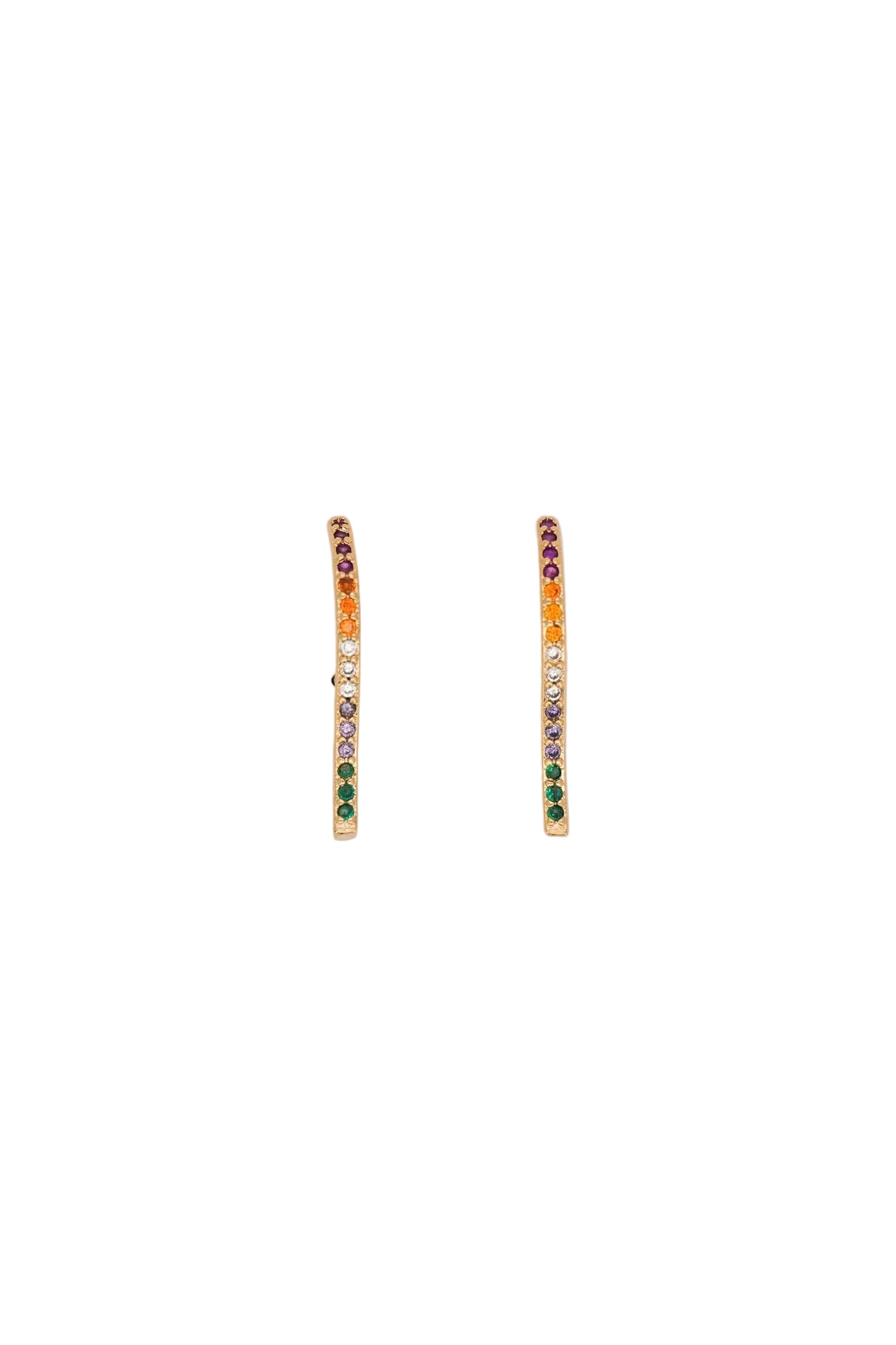 Wavy Line Zirconia Stud Earrings