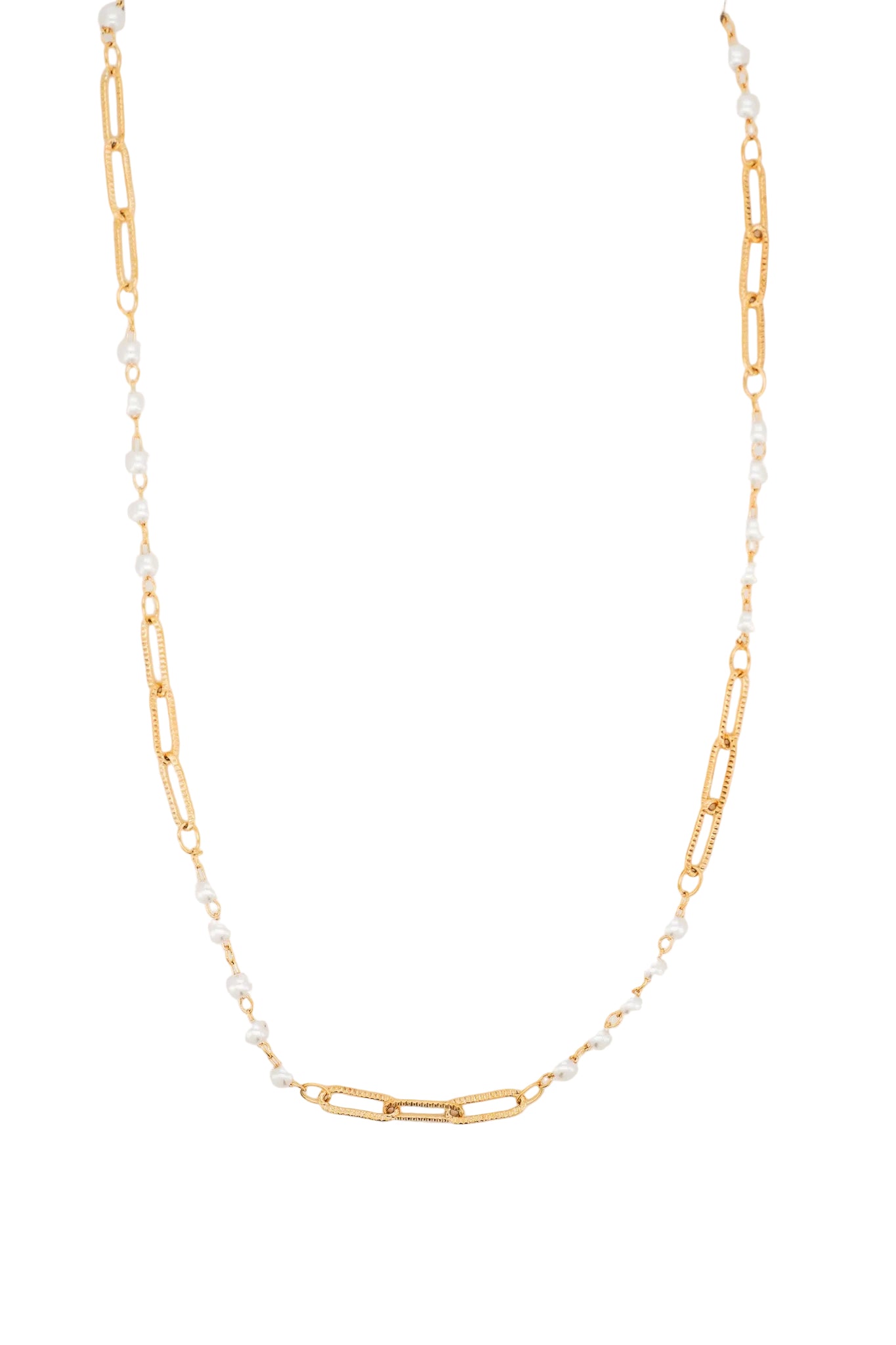 Dainty Paper-Clip & Pearl Jewelry Set