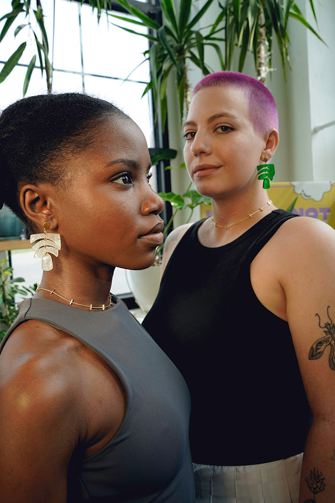 Balance Earrings in Green