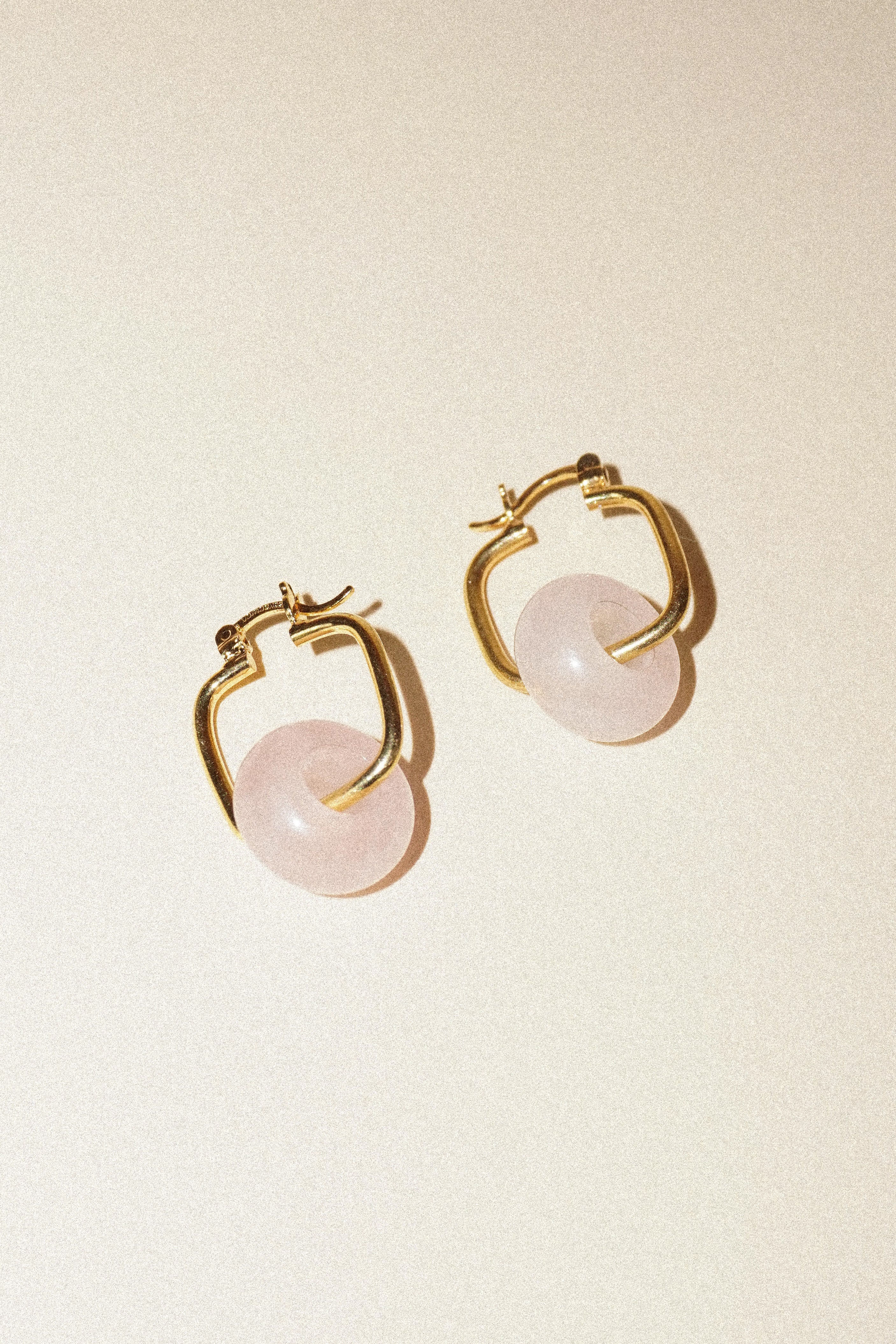 Square Quartz Hoop Earrings