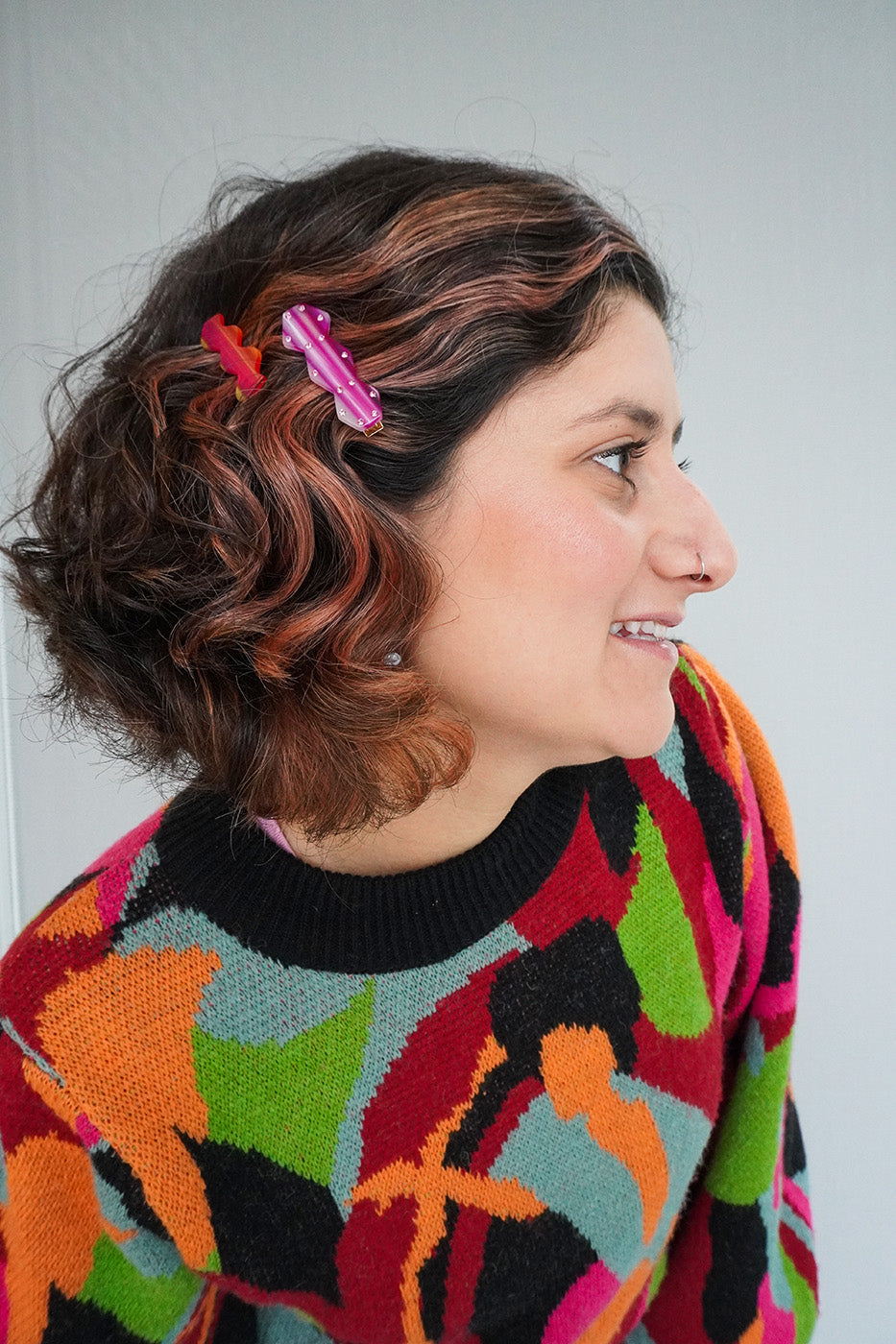 Vase Clips in Berry Stripes