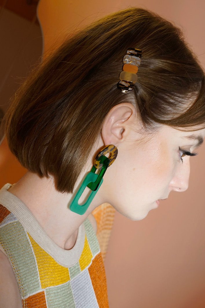 Circle chain link earrings in safari glam