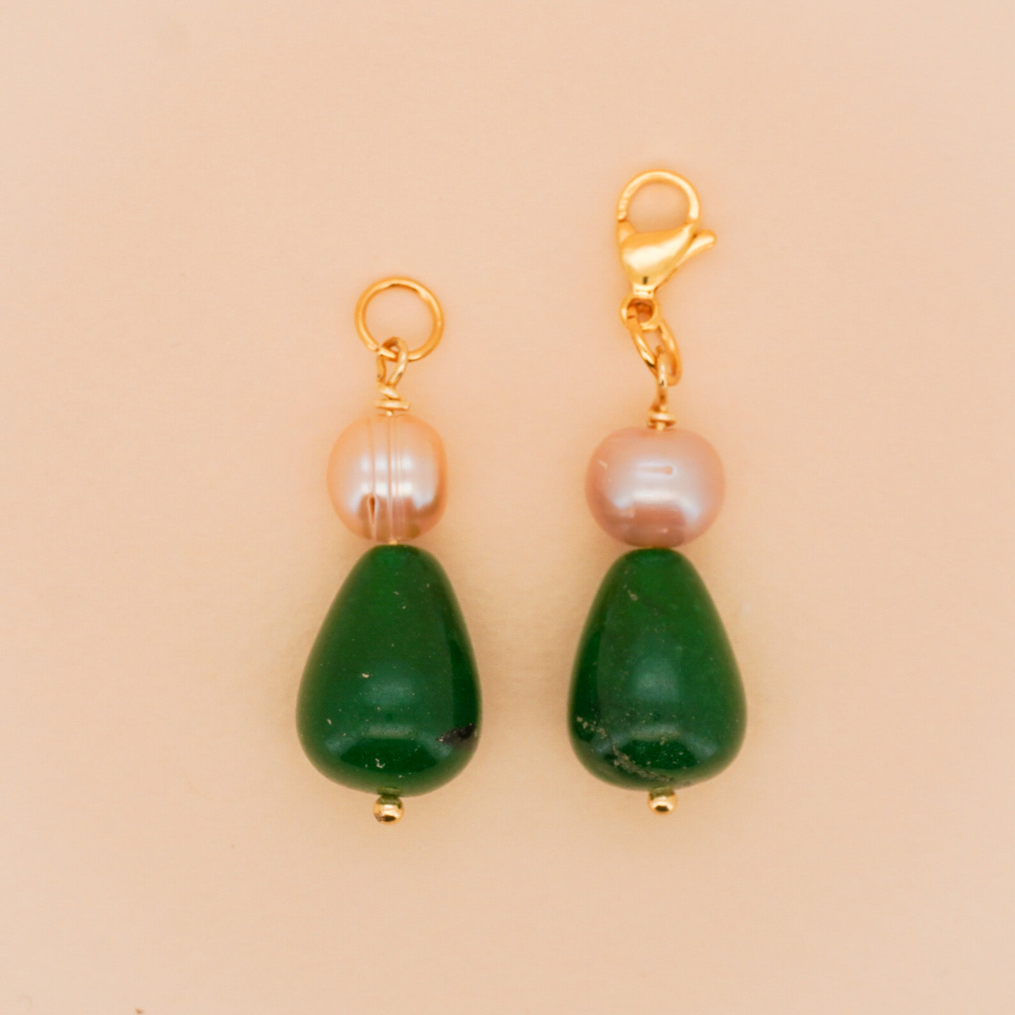 Pearl and Jade Droplet Charm