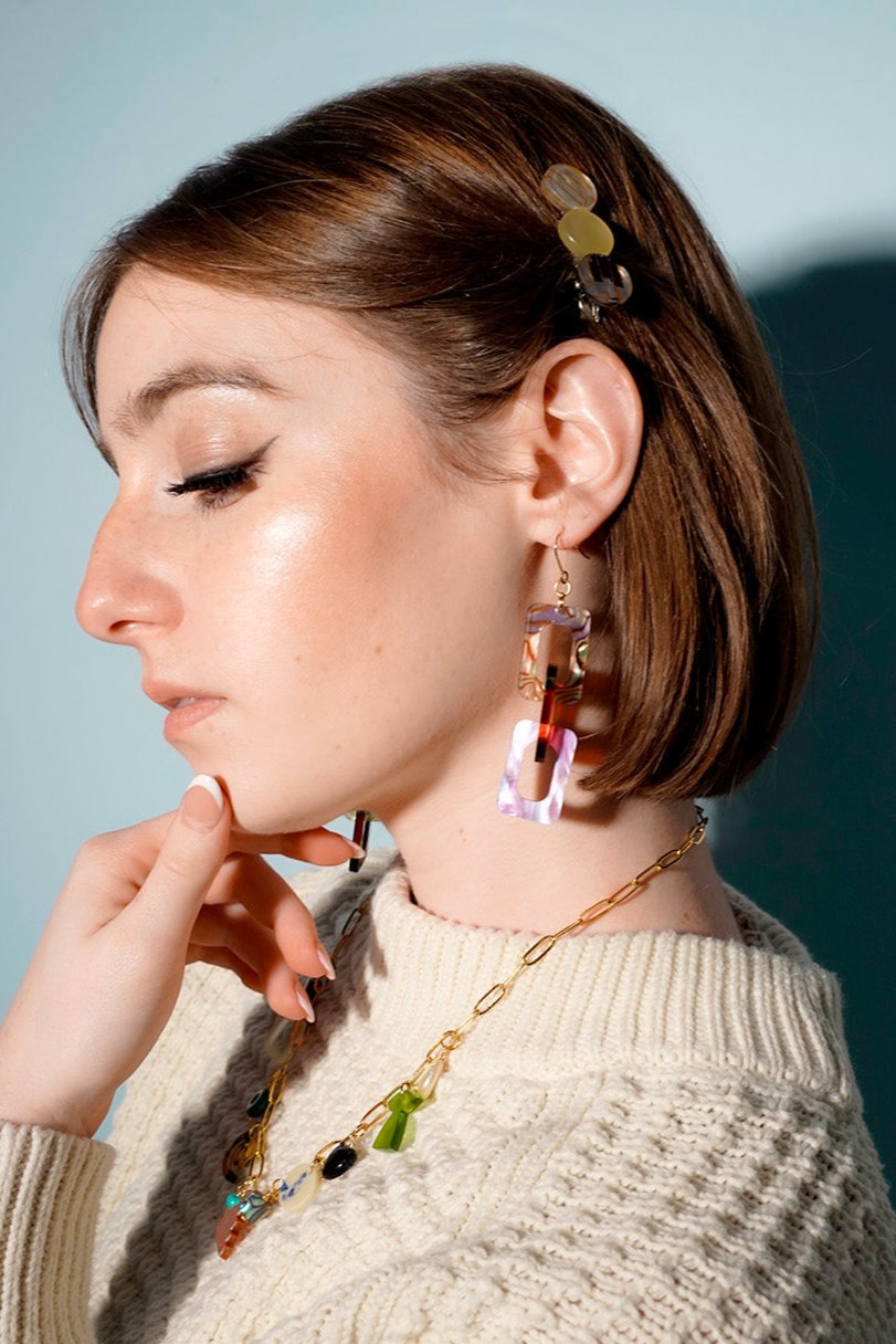 Mini Link Earrings in Safari Chic