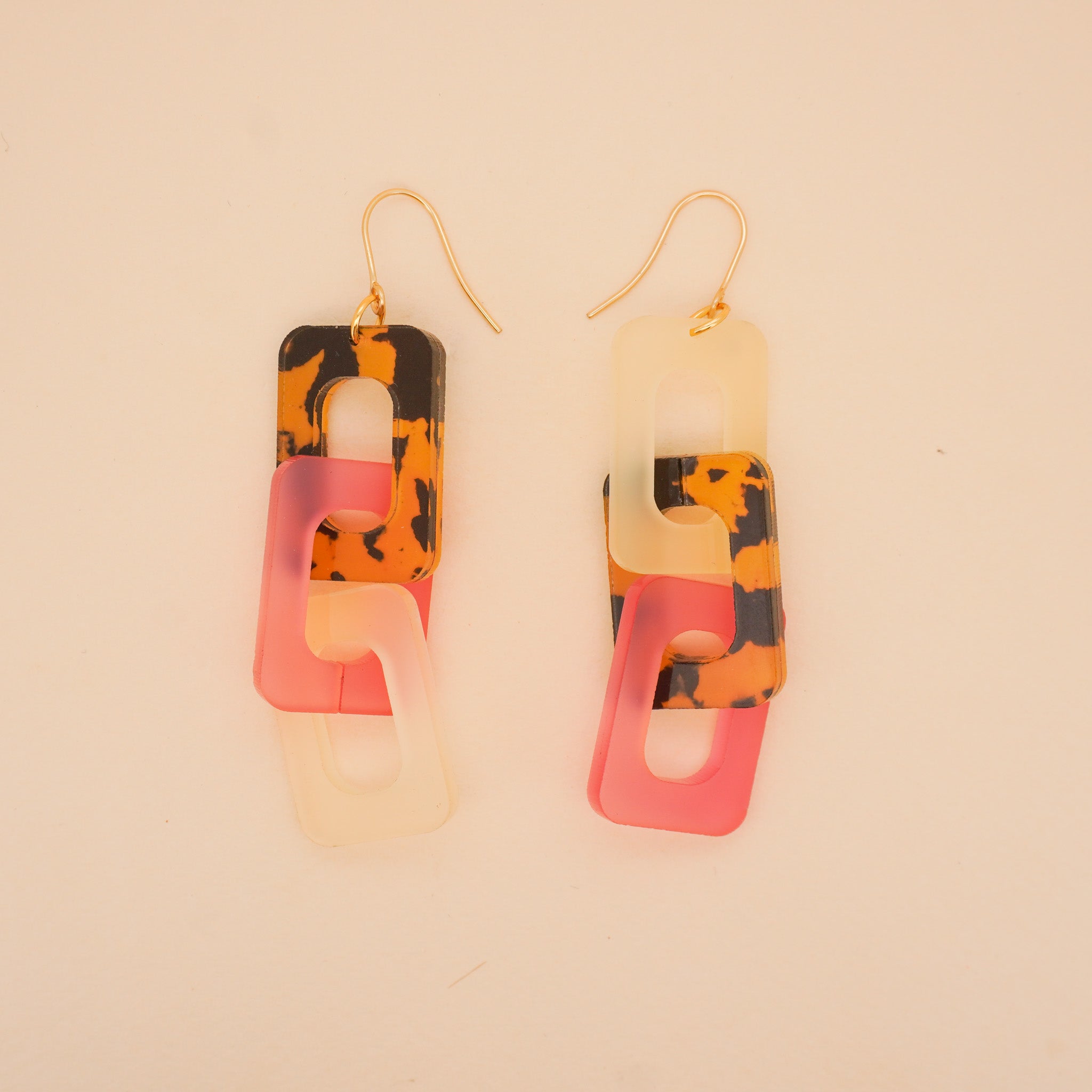 Mini Link Earrings in Wild Blush