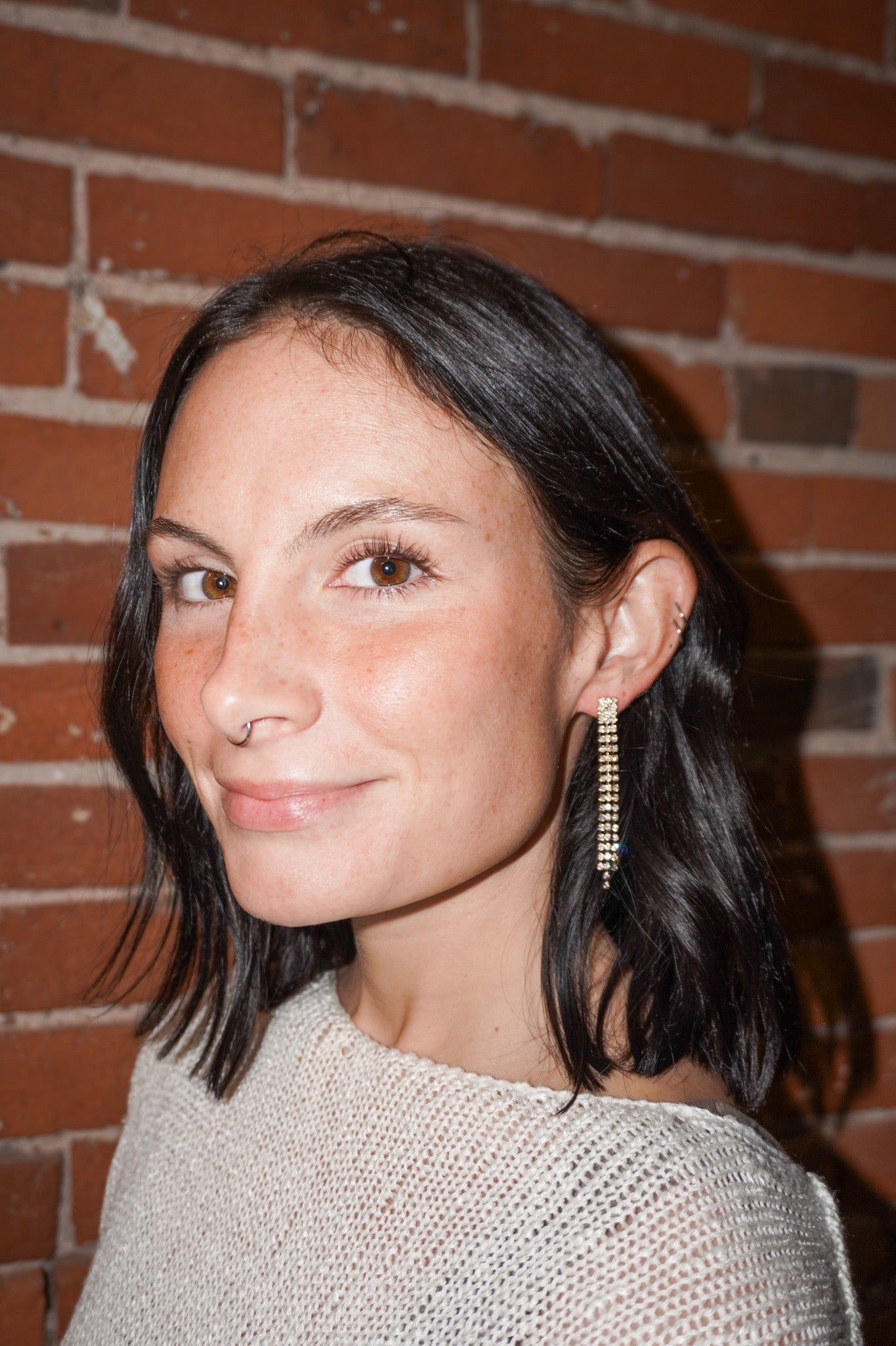 Tassel Drop Zirconia Earrings