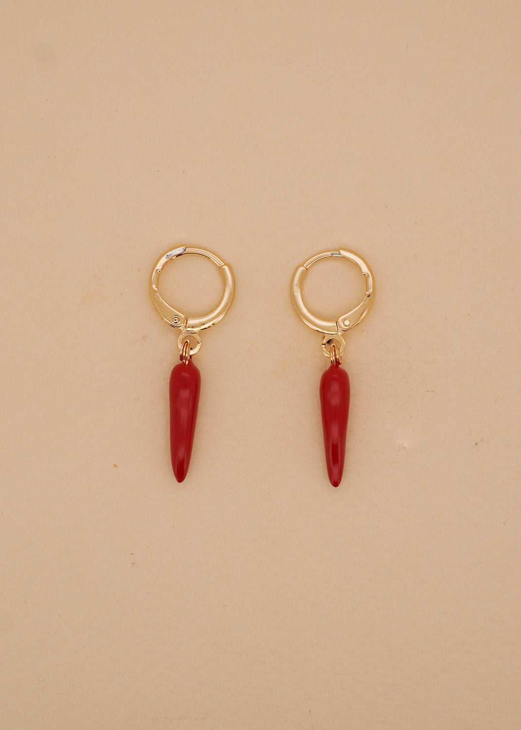 Chili Pepper Charm Hoop Earrings