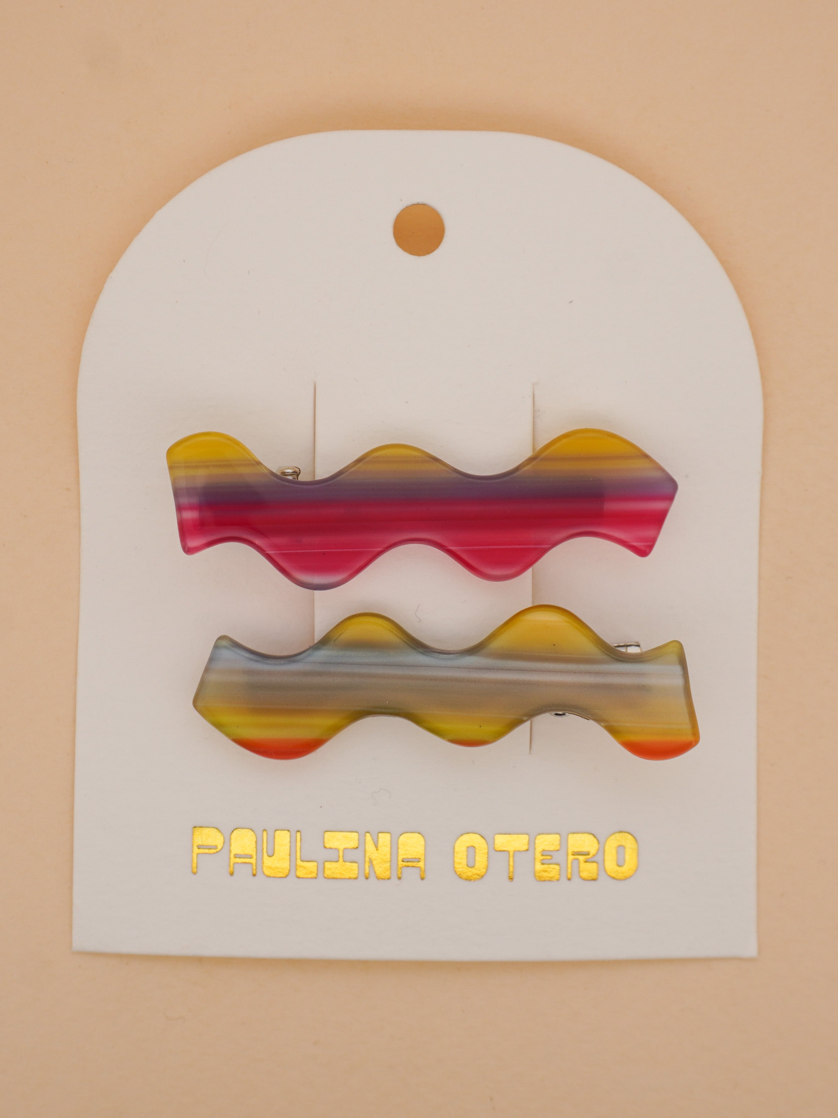 Squiggle Clips in Sunset Stripes