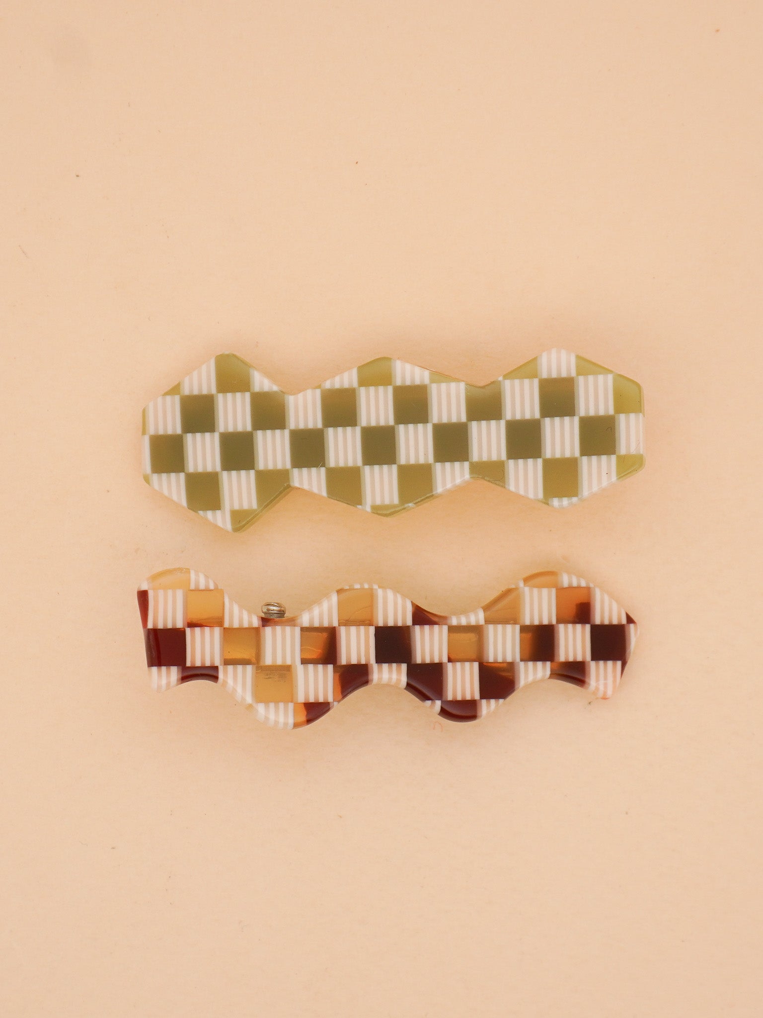 Checkered Mix-Match Hair-Clip Set