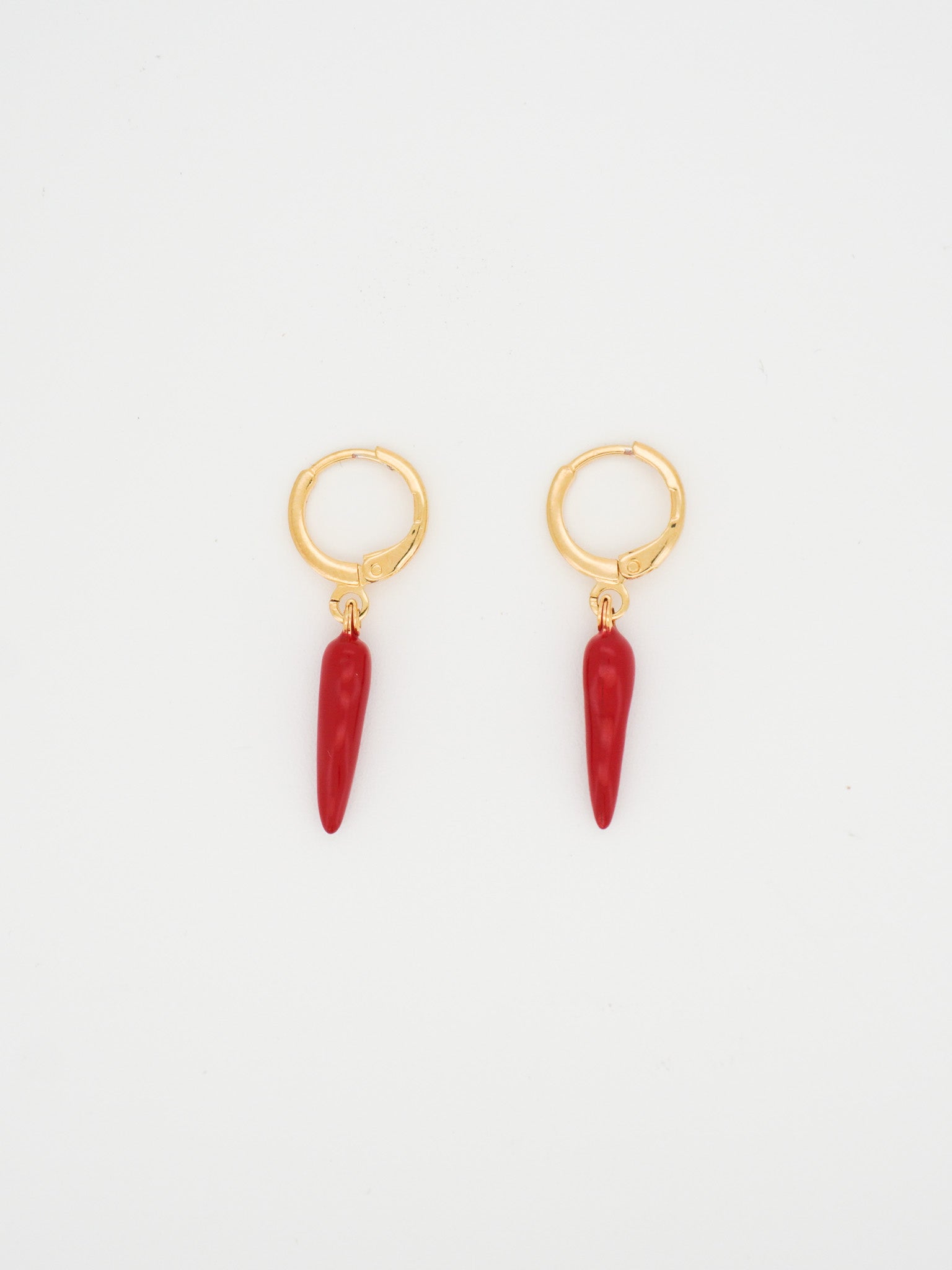 Chili Pepper Charm Hoop Earrings