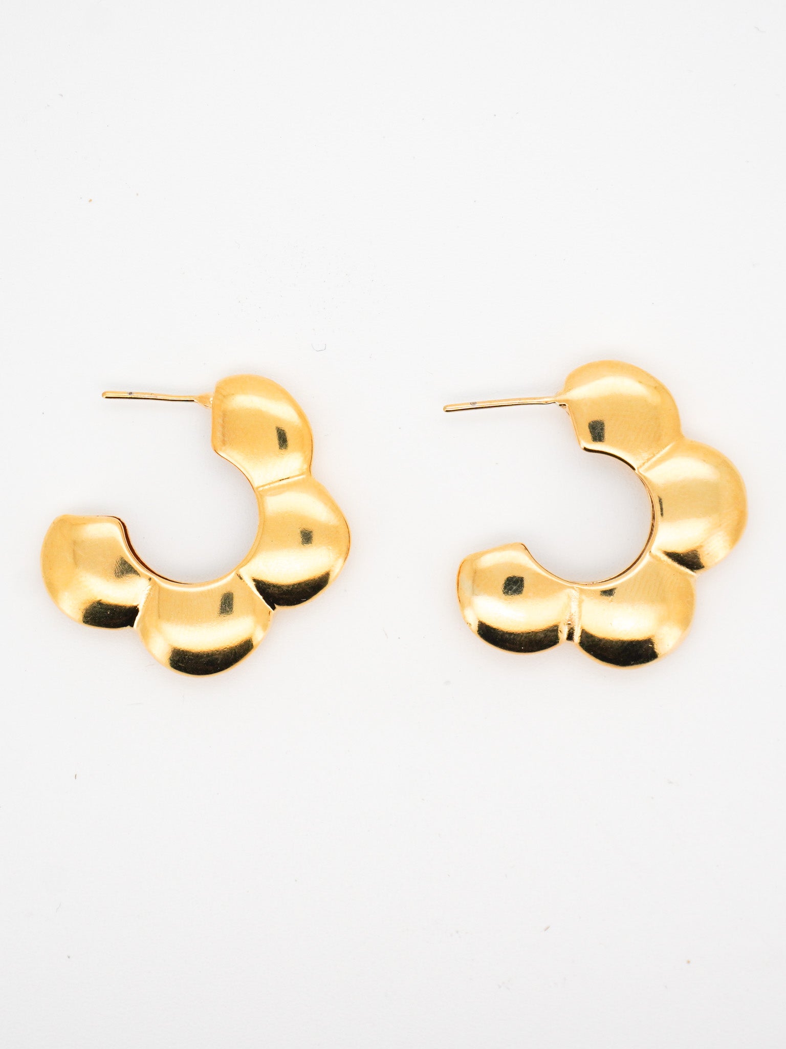 Plush Flower Hoop Earrings