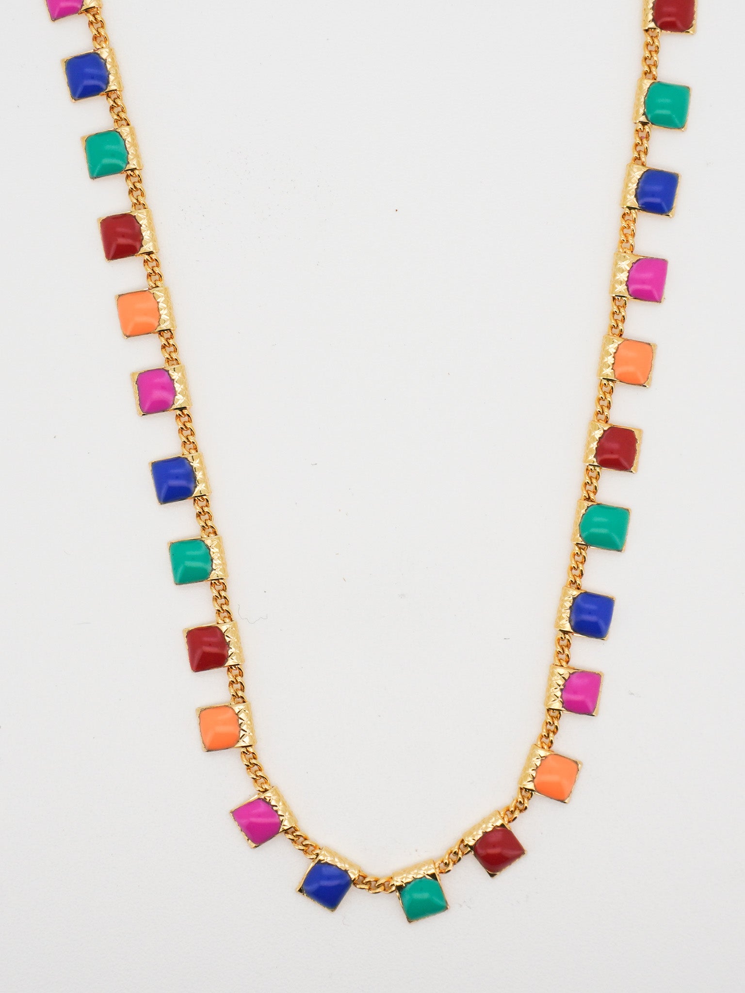 Square Enamel Choker Necklace