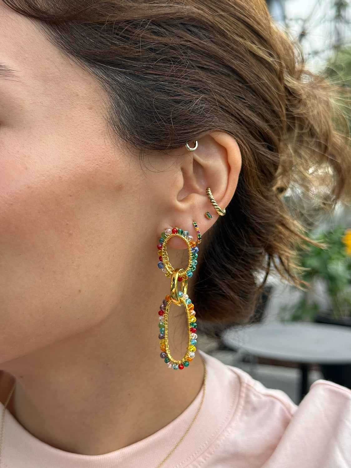 Multi-Color Urban Links Earrings