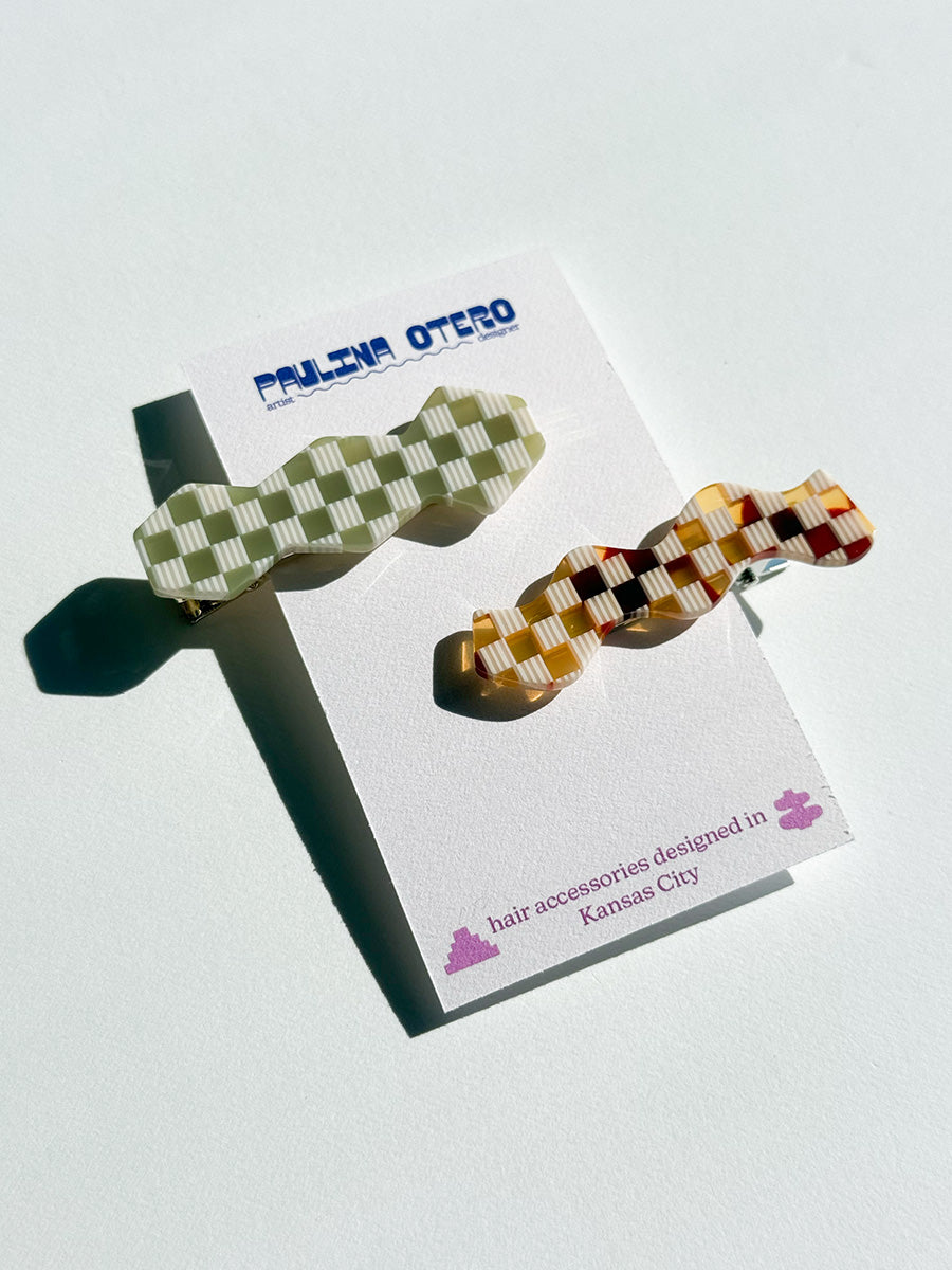 Checkered Hair Accessories Bundle