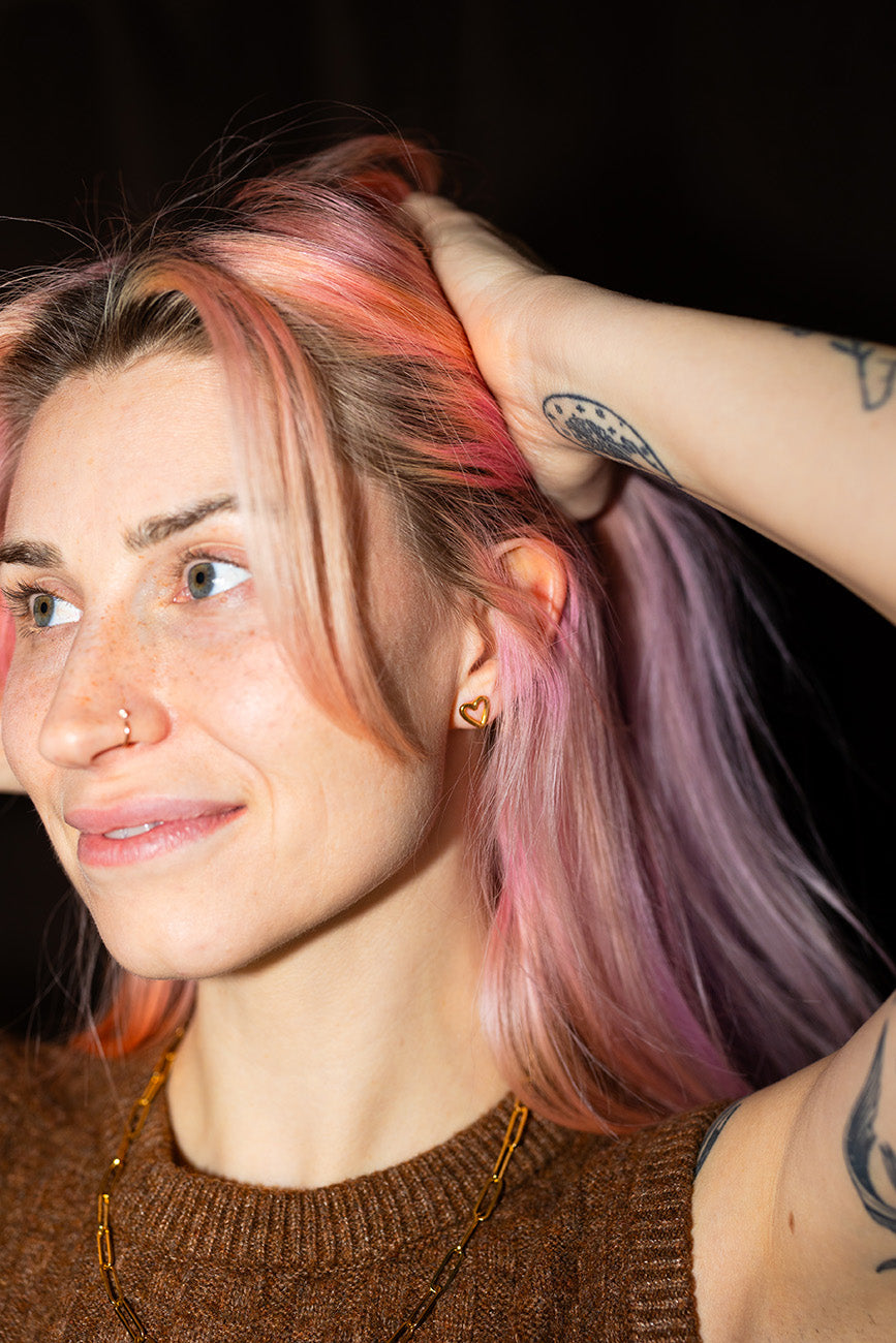 Heart Silhouette Stud Earrings