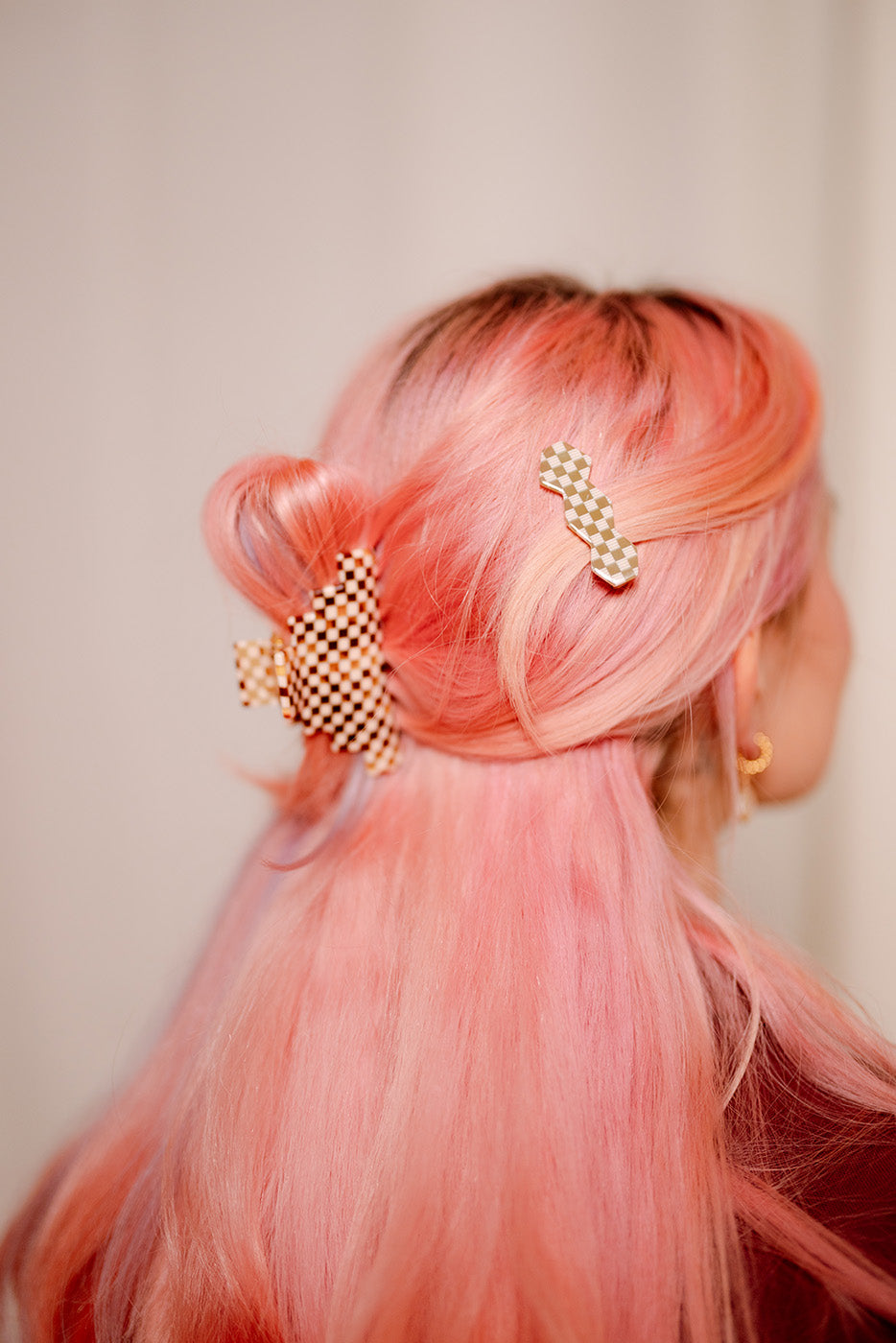 Checkered hair accessories bundle