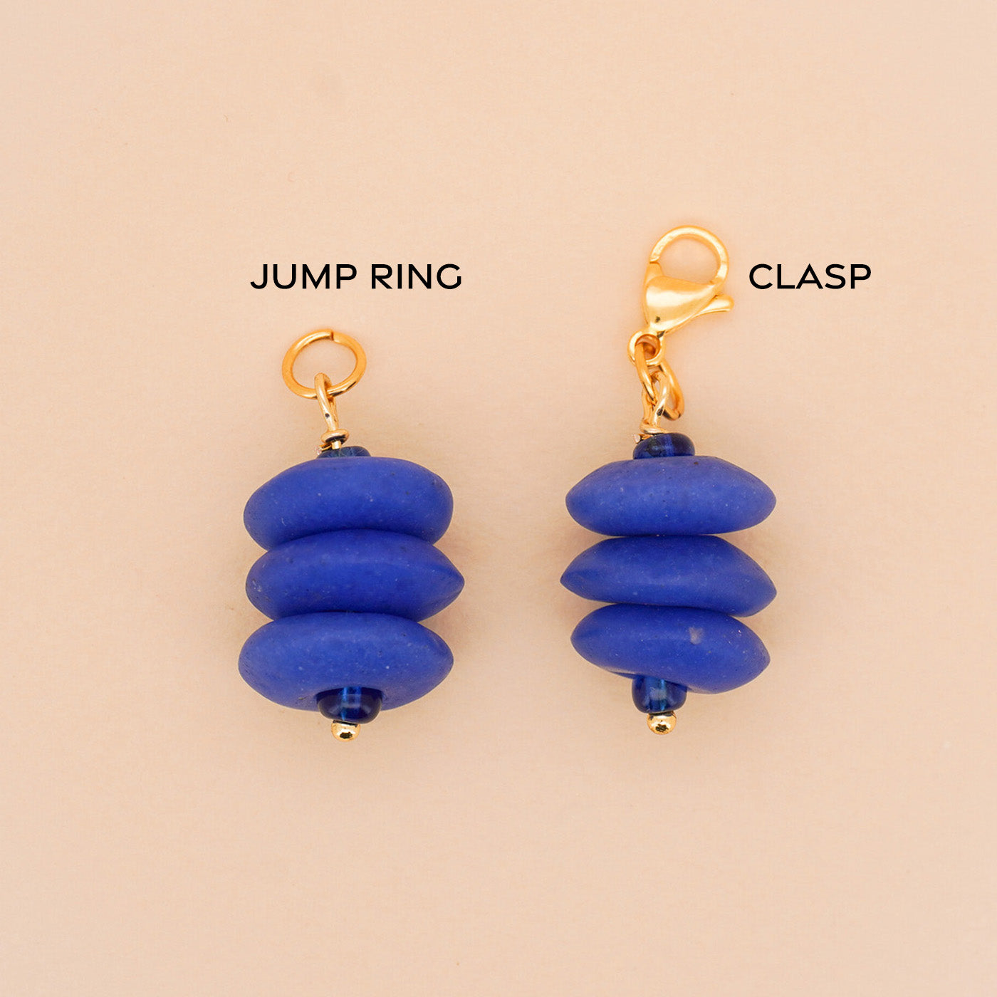 Blue Stacked Glass Necklace Charm