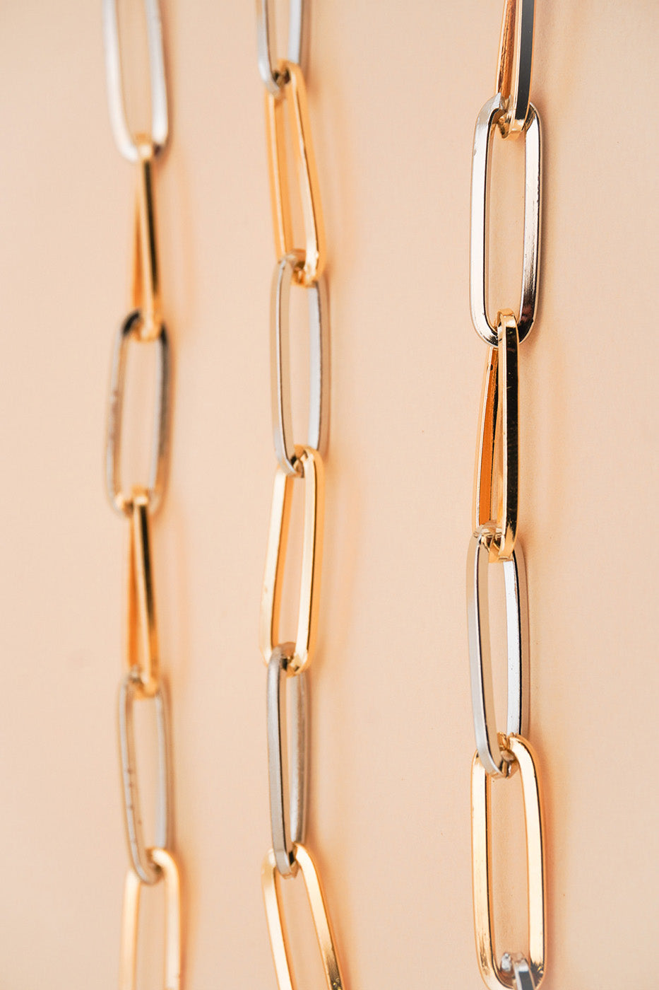 Mixed Metal Oval Clip Chain