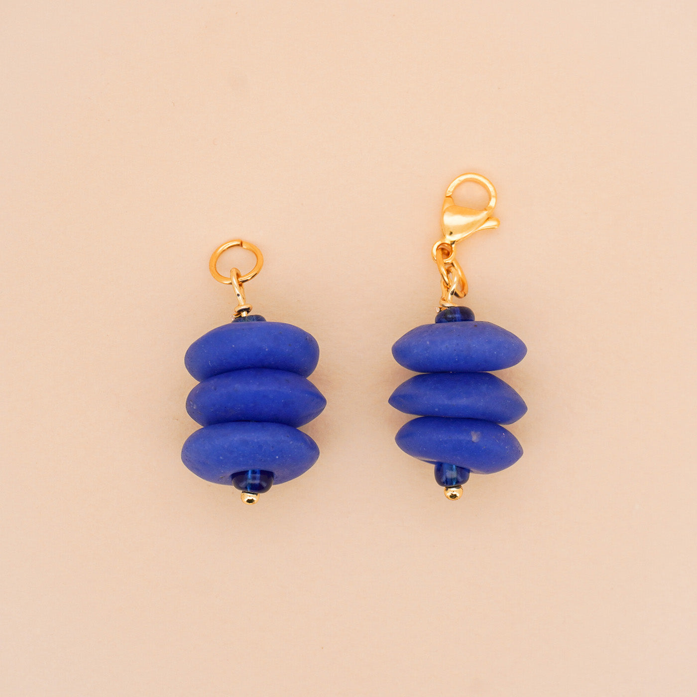 Blue Stacked Glass Charm