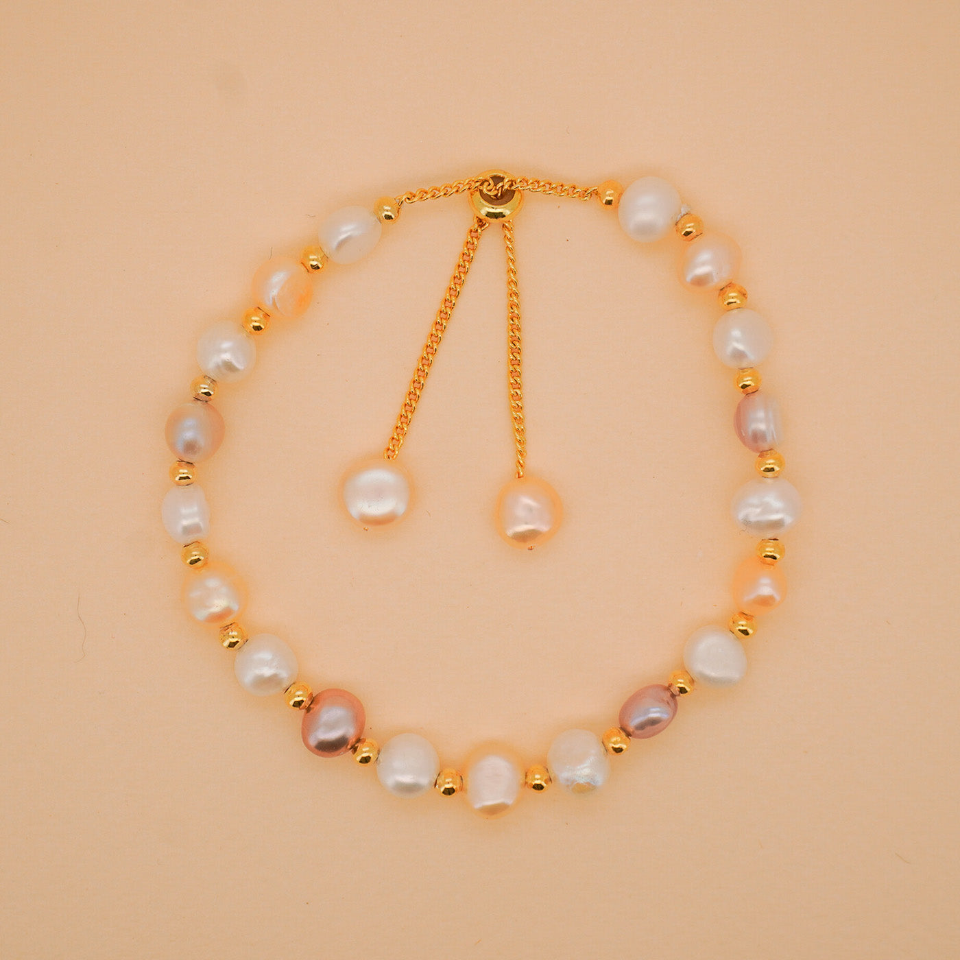Multi-Color Adjustable Pearl Bracelet