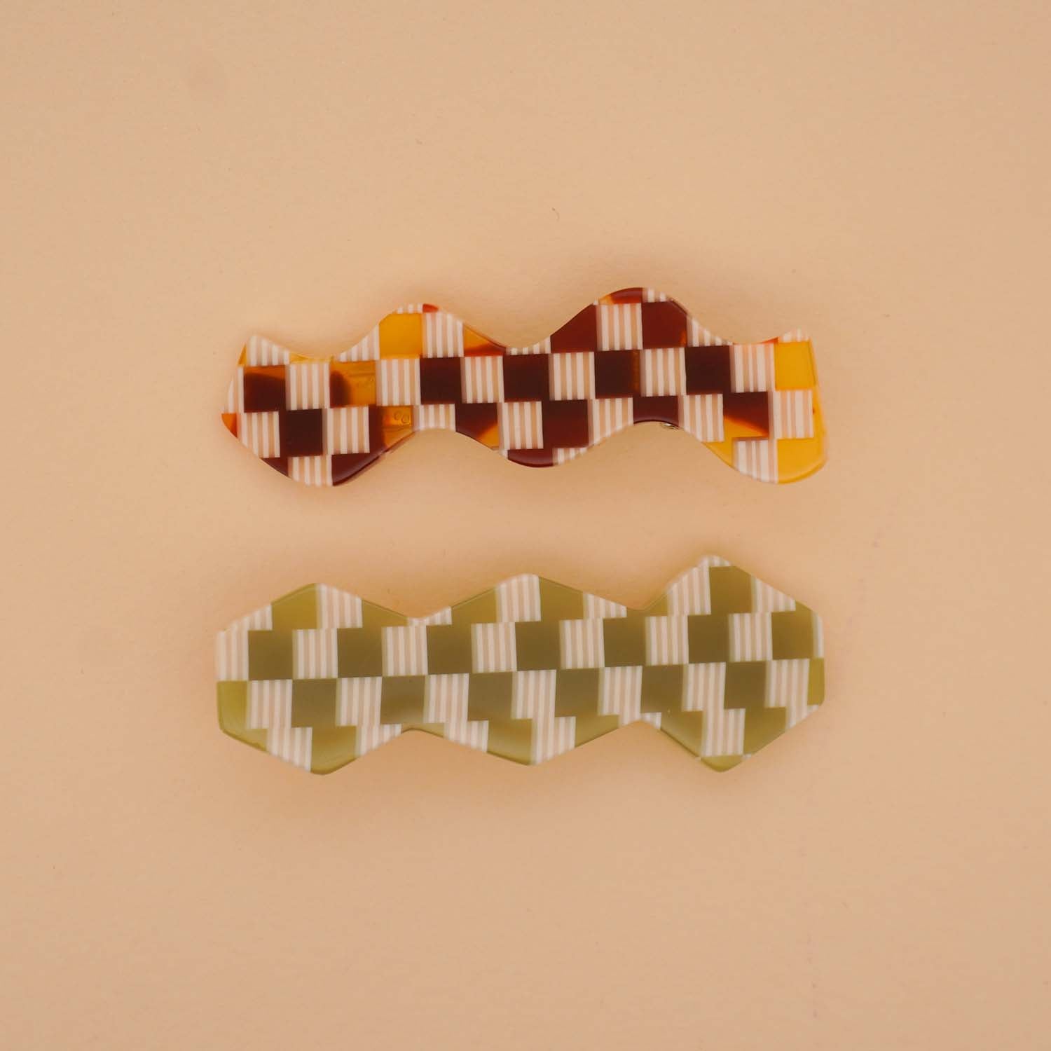 Checkered Mix-Match Hair-Clip Set