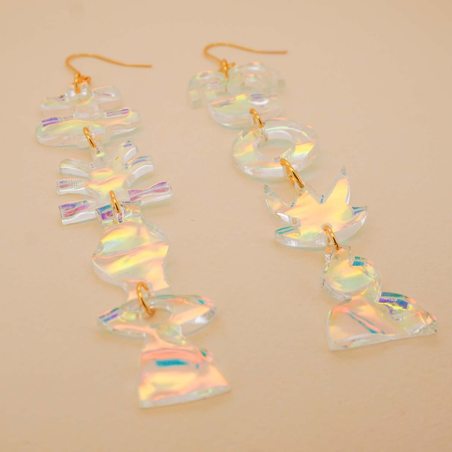 Mobile Earrings in Iridescent Ripple