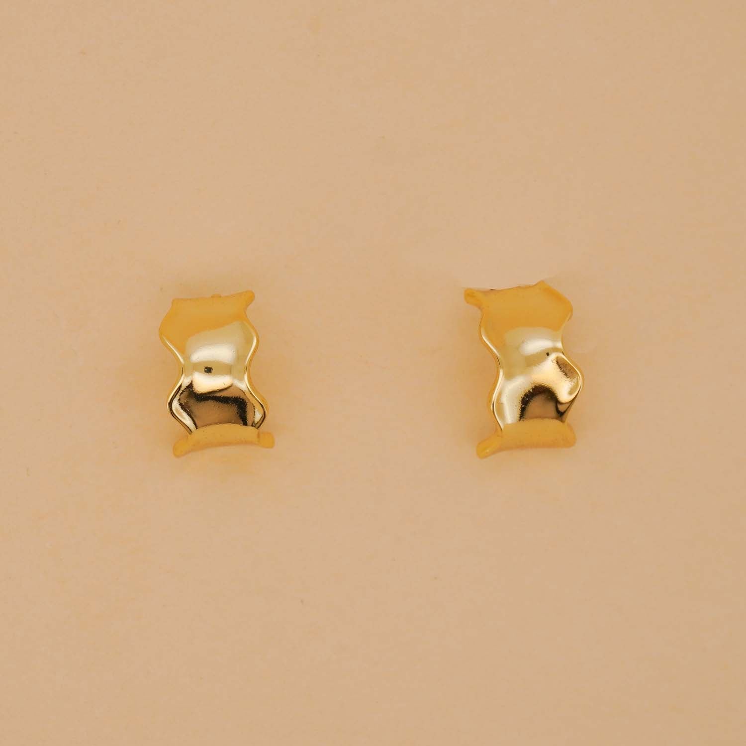 Mini Gold Wavy Hoop Earrings