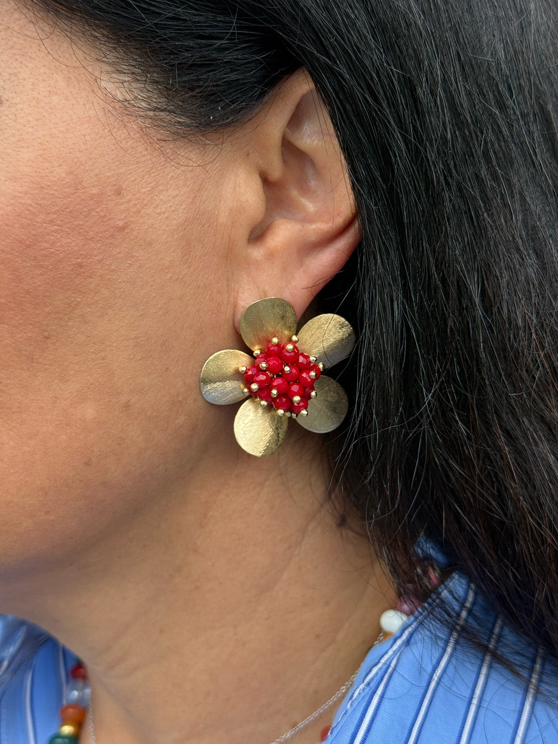 Beaded Flower Bloom Earrings