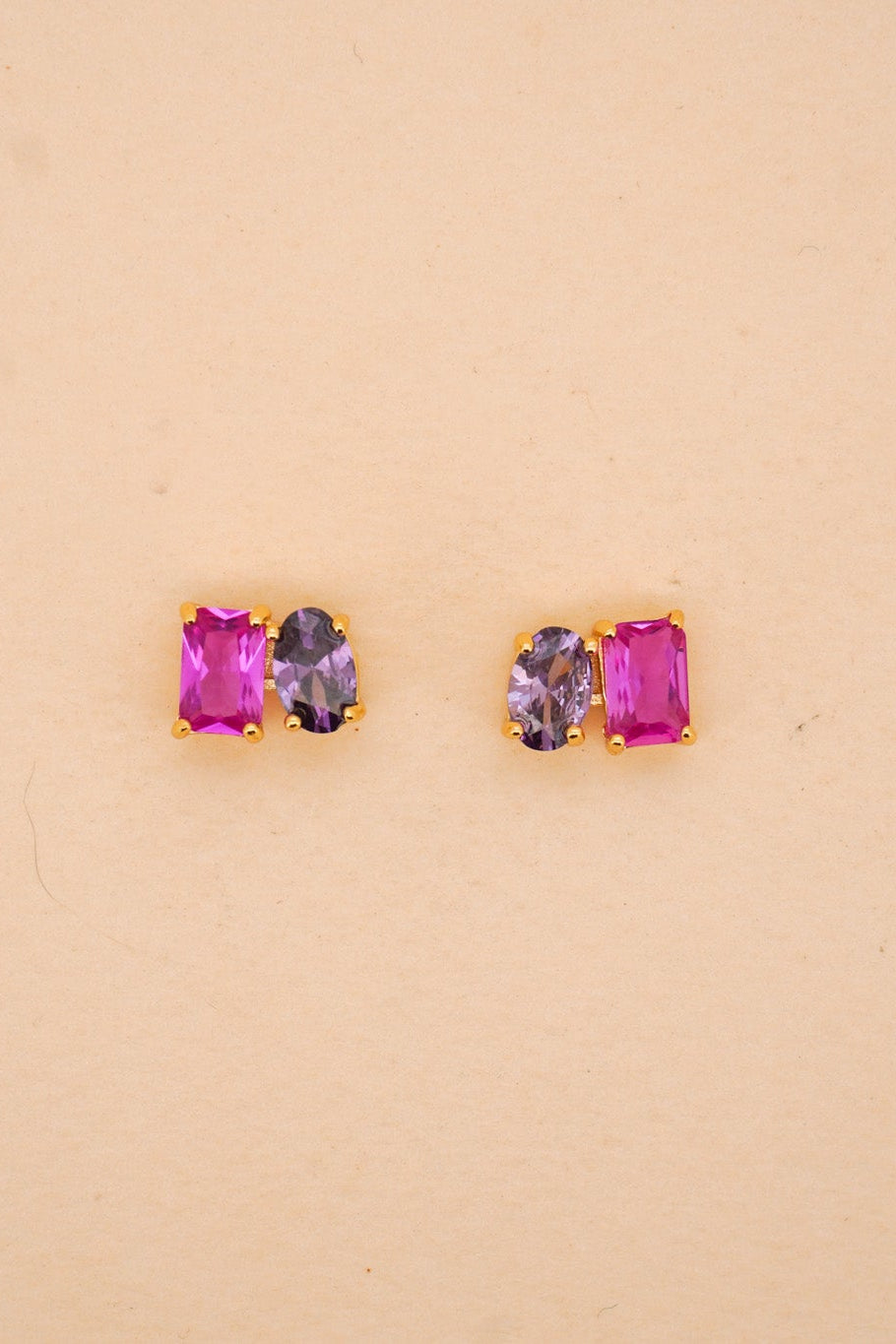 Stacked Zirconia Stud Earrings