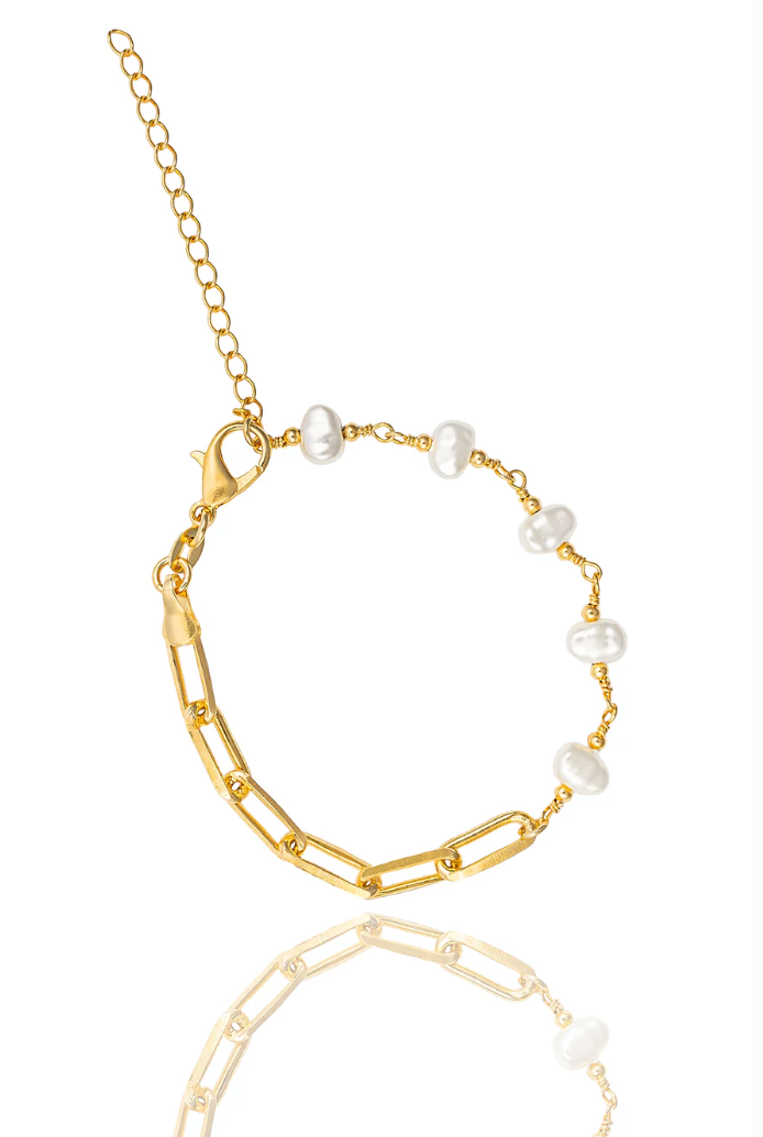 Pearl Paper-Clip Bracelet