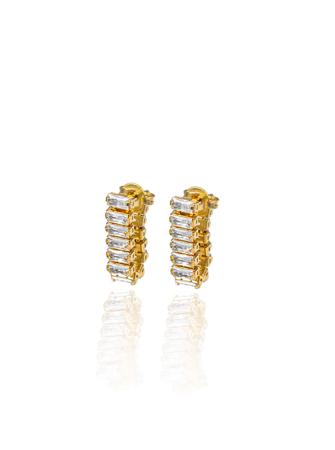 Clear Zirconia Baguette Ear Jackets