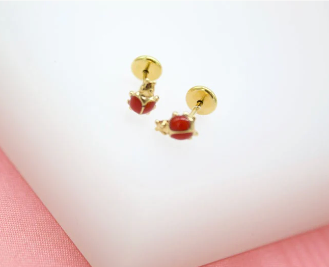 Mini Lady Bug Stud Earrings