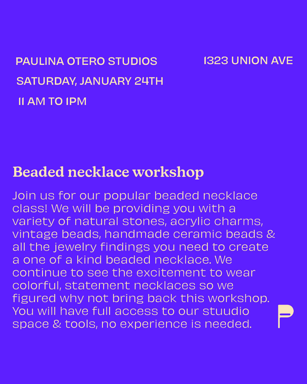 Beaded Necklace Workshop 01/24