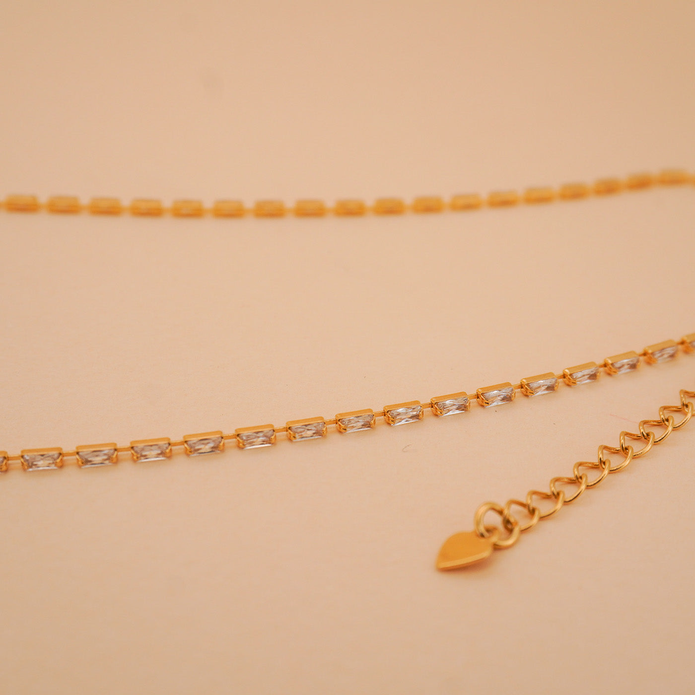 White Mini Baguette Necklace
