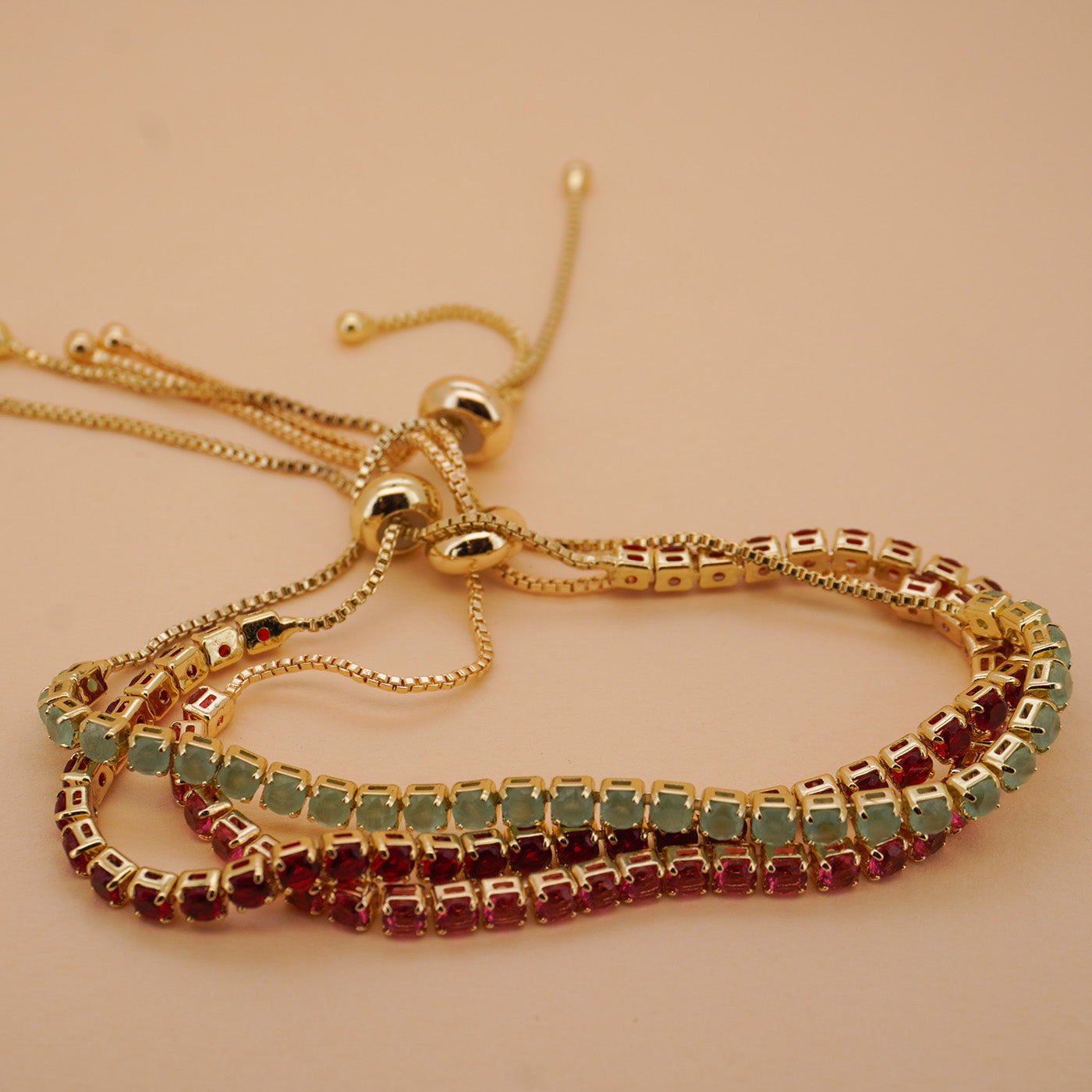 Adjustable CZ Box Chain Bracelet