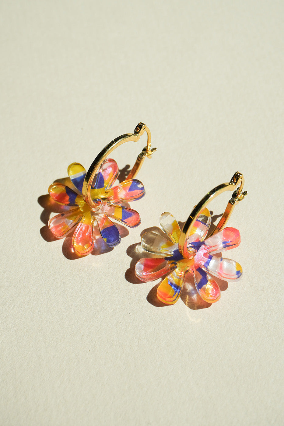 Flower Hoop Earrings in Confetti