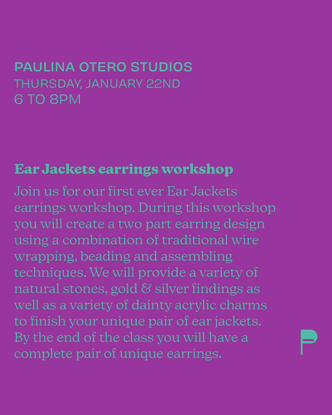 Ear Jacket Earrings Workshop