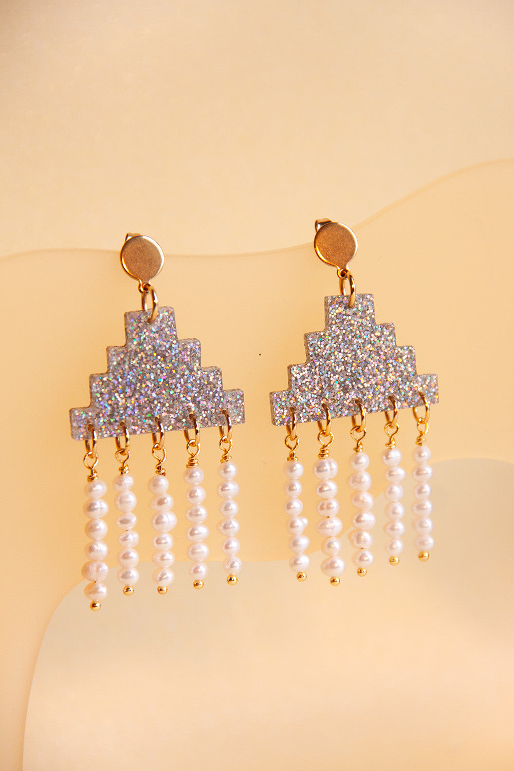 Glitter Pyramid earrings